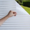 Mangobox Privacy Window Film, Non Adhesive White Strips Vinyl Glass
