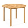Tangkula Round Outdoor Dining Table, Acacia Wood 4-Person Large Dining
