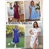 Zeagoo Ladies Summer Dresses Short Sleeve Midi Dresses with Pockets