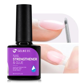 Gelike EC Pro Nail Glue & Strengthener: Nude 6-in-1 Nail Adhesive for Repair - Strengthening & Protein Repair - Perfect for Home & Salon Use 11544 - UV Needed