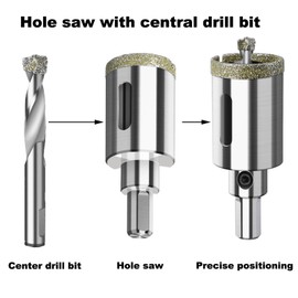 120mm Diamond Drill Bit with Pilot Bit, Tile Glass Hole Saw, Suitable for Tile, Ceramic, Glass, Porcelain, Marble, DIY Kitchen Bathroom Shower