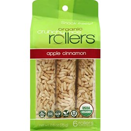 CRUNCHY ROLLERS Organic Apple Cinnamon Rice Rollers 6 Count, 2.6 OZ