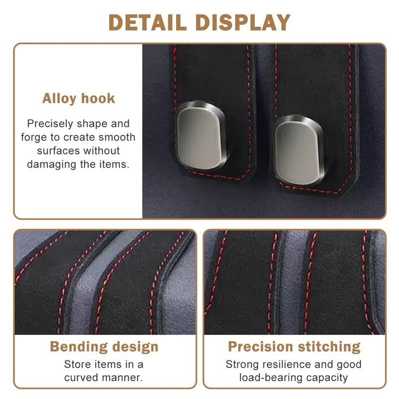 YCSONLY 2 Pcs Car Bag Hooks, Leather Seat Organiser Hooks,
