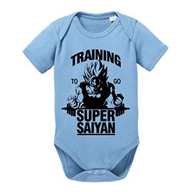 Goku SS Dragon Son Baby Ball Romper Organic Cotton Bodysuit Boys & Girls 0-12 Months, baby blue