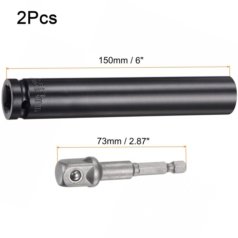 TA-VIGOR 1/2" Drive Socket Accessory Set, 19mm 6-Point Deep Impact