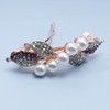 Yheakne Bridal Jewellery Pearl Rhinestone Hair Clip Shiny Crystal Hair