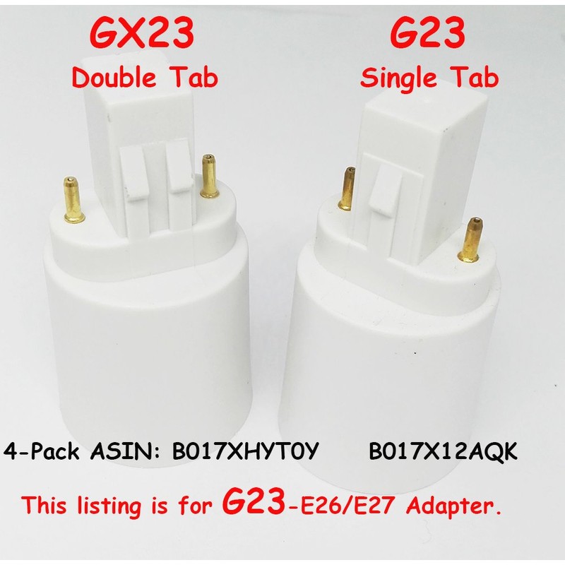 E-Simpo 4pcs G23 to E26/E27 Adapter 2Pin Socket Adapter G23
