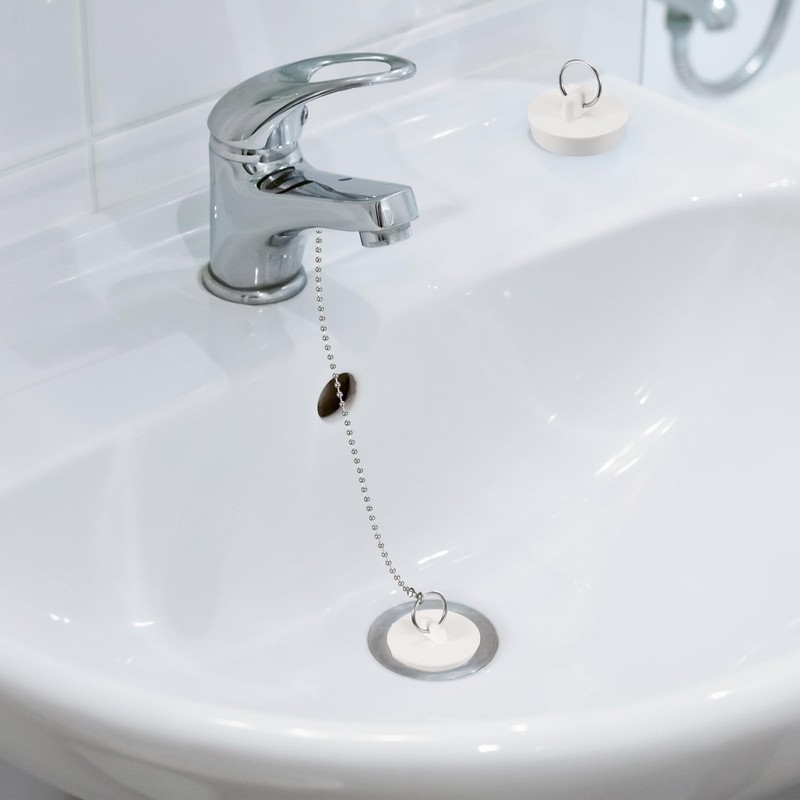 Sourcing Map 2 Pcs White Rubber Bathtub Stoppers, 1-5/8" to