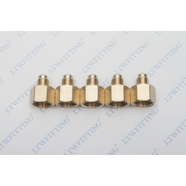 LTWFITTING Brass Flare 5/16" OD x 1/2" Female NPT Female Connector Tube Fitting(Pack of 5)