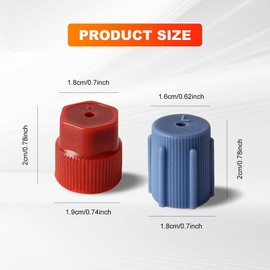 HEVLE 10PCS/Set R134a 13mm & 16mm Air Conditioning Service AC System Charging Port Caps, Automobile Air Conditioning Caps Fit for Most R134A AC System Vehicles, 5 Blue Low Side and 5 Red High Side
