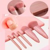portable mini makeup brush 5 piece set with a mirror