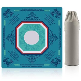 Mahjong Mat, Non-Slip Noise Reduction Mahjong Mat for Mahjong Table, Game Mat Suitable for Mahjong, Card Games, Board Games, 32 in * 32 in Game Mat, Can Be Stored in Our Storage Bag (Blue)