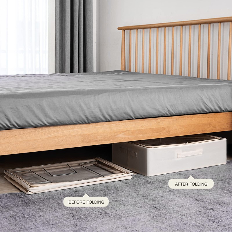 Under Bed Storage Bins Frame Storage Box Oxford Fabric Sturdy