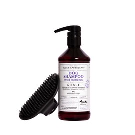 Rosen Apothecary 6-in-1 Moisturizing Dog Shampoo with Brush, Made with Naturally Derived Ingredients to Cleanse, Soothe, Deodorize, and Soften The Skin and Coat 480ml