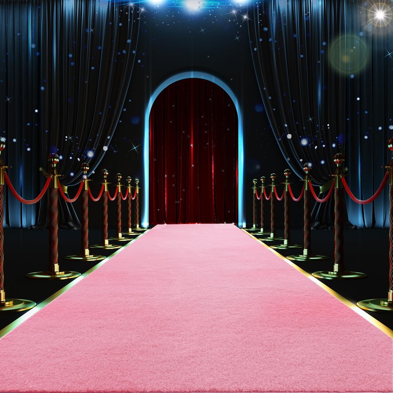 HOMBYS 450 GSM Extra Thick 3x15 ft Pink Carpet Runner