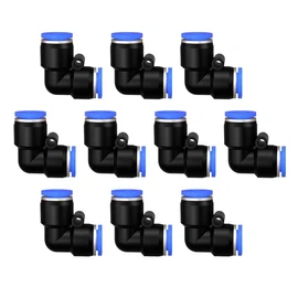 10Pcs Push to Connect Pneumatic Quick Fittings (Elbows,1/4in-6mm)