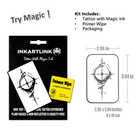 INKARTLINK Semi Permanent Tattoos, Temporary Tattoos, Adult Art Designs, Party Favors, Waterproof, Realistic, No Adhesive, No Reflective, Lasts 1-2 Weeks (Cross Star Design)