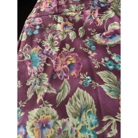 David Textiles By 1/2 Yd 44" W Large Floral on Plum Purple Quilt Cotton David Textile Bruske