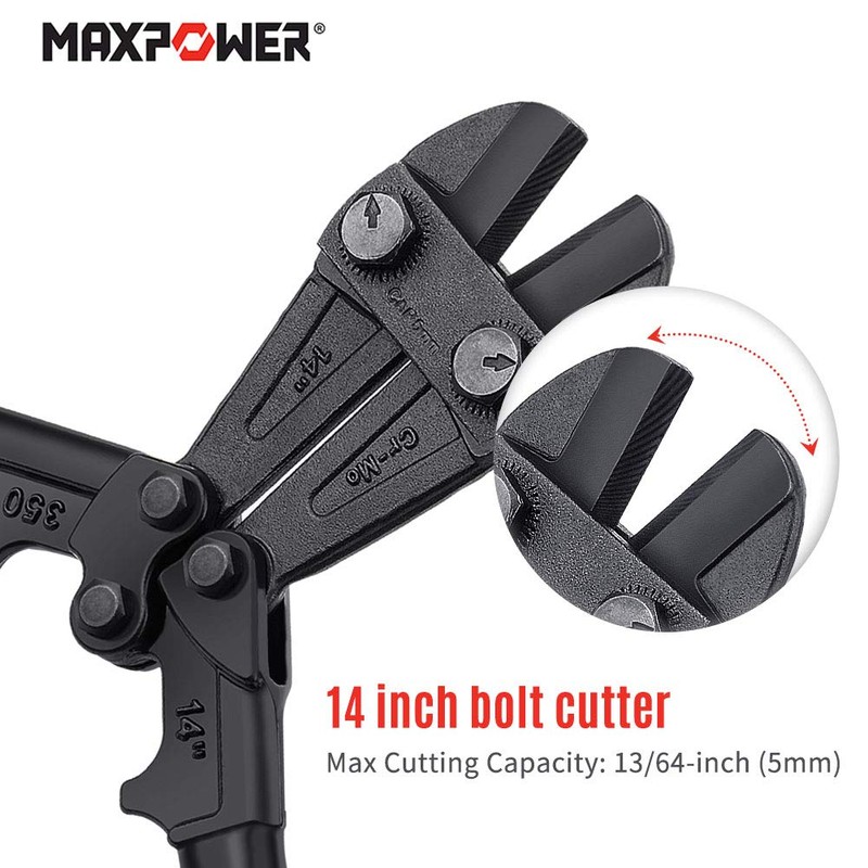 MAXPOWER 14-Inch Heavy Duty Bolt Cutter, Hardened Chrome Molybdenum Steel