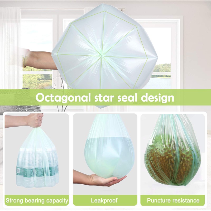 8 Gallon Trash Bags Medium Garbage Bags, Extra Strong Trash-Can-Liner