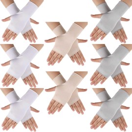 8 Pairs of UV Protection Fingerless Gloves for Summer Activities