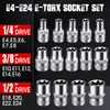 14-Piece E-Torx Socket Set, 3/8”, 1/2”, 1/4” Premium Ultimate Female
