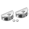 Sourcingmap Glass Shelf Brackets Zinc Alloy Clamp Clip Holder Half