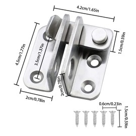 CYIOU Pack of 2 Deadbolt Lock Small Stainless Steel Latch Gate Bolt Bolt Garden Gate for Doors Windows Bathroom Cabinets and Drawers with Screws (Right Open)