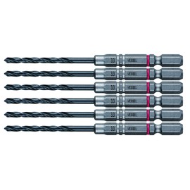 VESSEL Cushion Drill 6 Piece Set (For Ironwork) Drill Bit 0.1 inch (3.3 mm) AMD6P-3.3 (Metal & Metalwork) Cushion Ring: Red