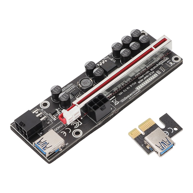 PCIE Riser 1x to 16x Adapter 10 Capacitor Riser Adapter