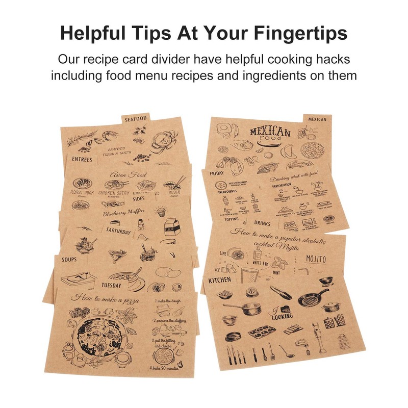 Outus 36 Pcs 4 x 6 Inch Recipe Card Dividers