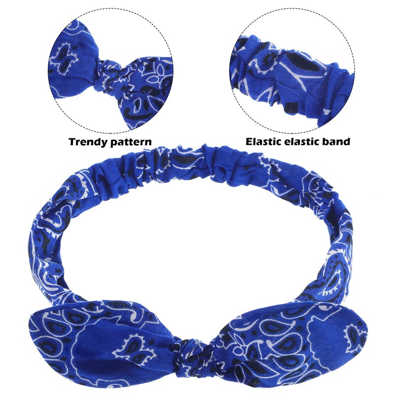 Hicarer 2 Pieces Bandana Headband for Women, Knot Retro Print