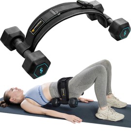 Exercise Hip Thrust Belt with Slip-Resistant Padding - Easy to Use with Dumbbells, Kettlebells, or Plates - Protects Your Hips for Gym, Home Workouts, or On the Go (Black)