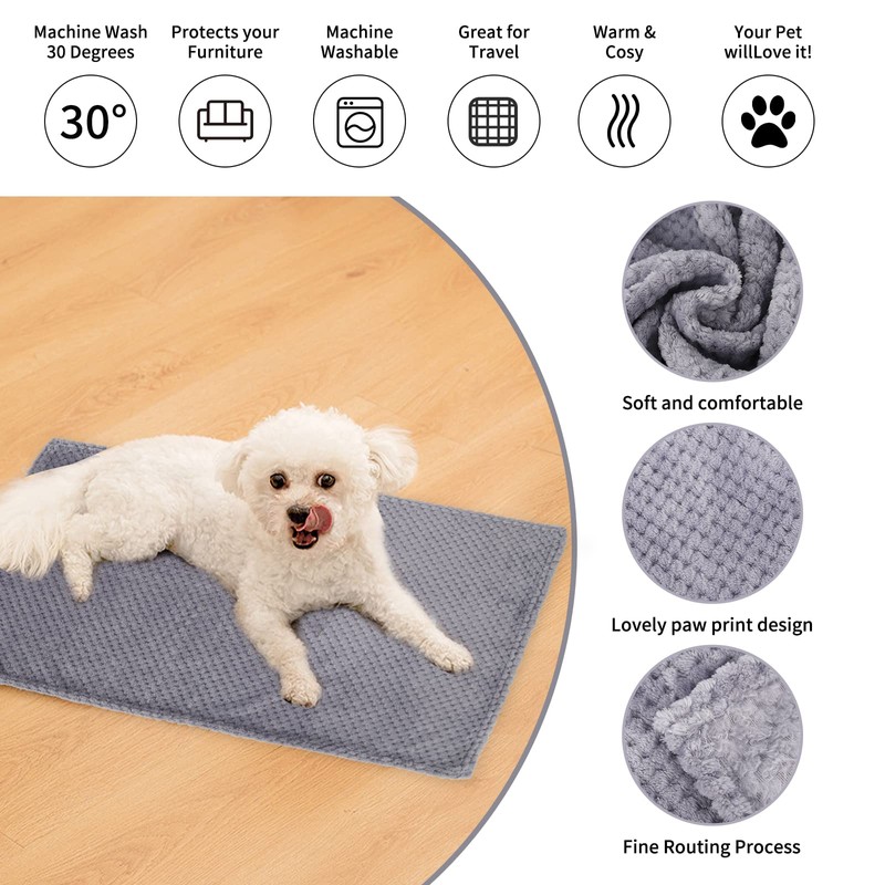 Fluffy Dog Blanket 3 Pcs Flannel Blanket 45*65cm Washable Cat