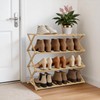 HGLuKGO 4-Tier Bamboo Folding Shoe Rack