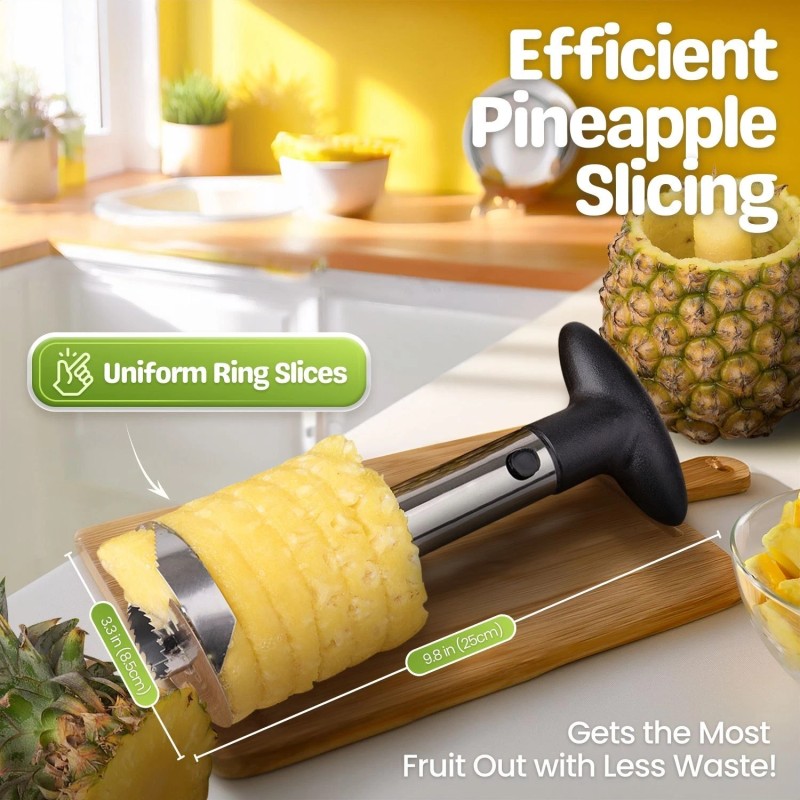 CE Compass Pineapple Corer Slicer Peeler, Stainless Steel Eye Remover
