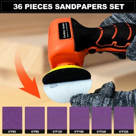 16.8V Cordless Electric Sander with 36PCS Sandpapers, 3500 RPM, 3.0Ah Battery, Lightweight & Compact Design for Wood, Metal, Paint Removal, and DIY Projects