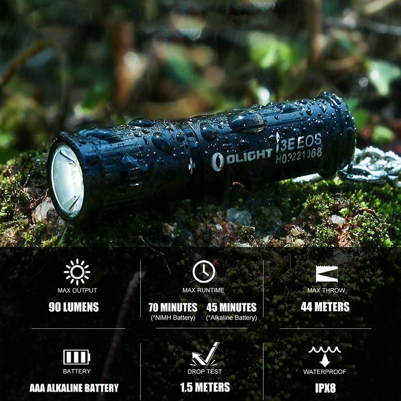 OLIGHT i3E EOS PMMA TIR Lens AAA EDC Flashlight 90