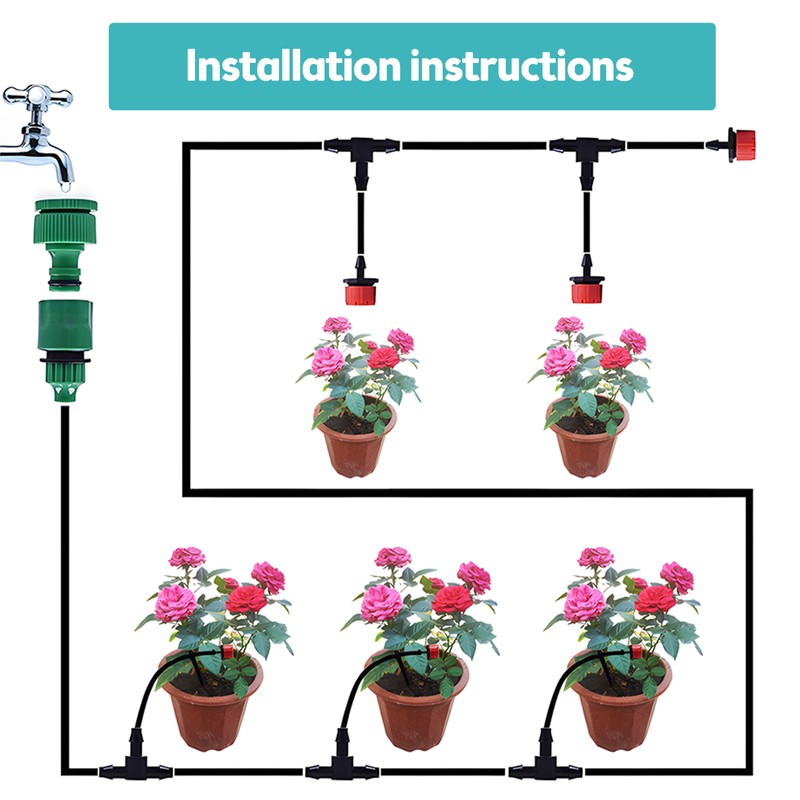 Automatic Drip Irrigation Kits for Garden 25m/82FT Automatic Garden Watering