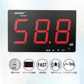 Digital Sound Level Meter, Sound Level Meter, High Accuracy, Alarm Built-In Alarm, Real-Time Measurement, Quick Measurement, Sound Level Meter, Wall Mountable, Japanese Instruction Manual Included