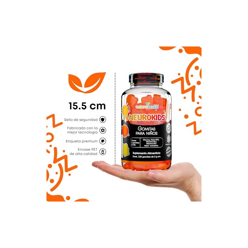 Natural Health. NeuroKIDS. Suplemento para Memoria, Concentracin y Aprendizaje, con