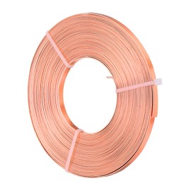 PATIKIL 32.8 Feet Flat Aluminum Wire, 20 Gauge Bendable Anodized Aluminum Wire 5mm Wide Beading Craft Wire for Jewelry Making, Copper Tone