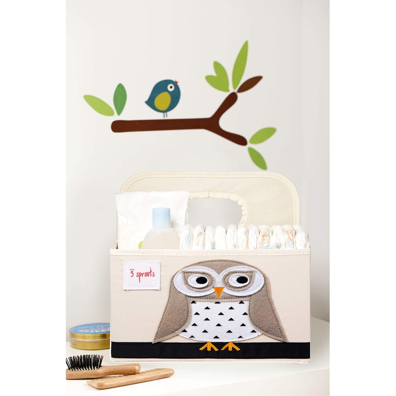 3 Sprouts Baby Nappy Caddy Organiser Basket for Children's Room,