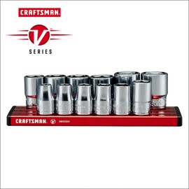 CRAFTSMAN V-SERIES Socket Set, Shallow MM, 3/8 Inch Drive, 12 Piece (CMMT17530V)