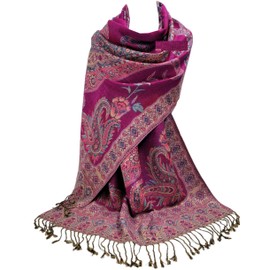 GFM Sparkly Pashmina Style Scarf Shawl With Metallic Lurex (SP) (S15-Pink)(88-Pash-S15-CRTGLB)