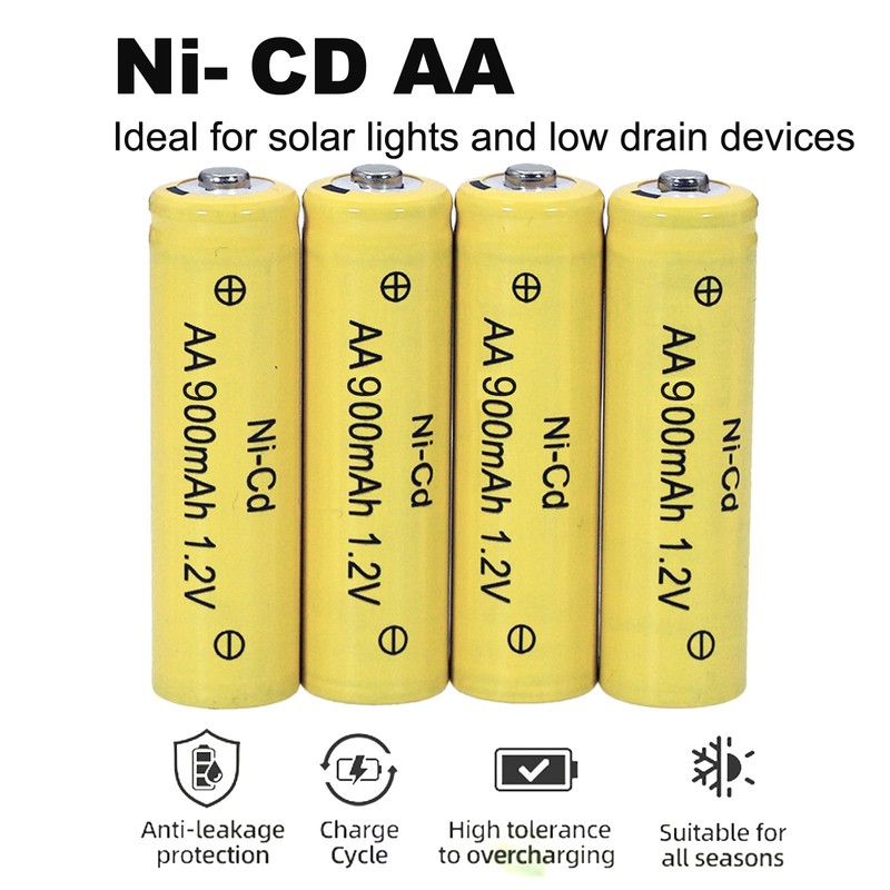 XFULL 12 Packs 1.2V AA Ni-Cd 900mAh Rechargable Batteries for