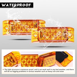 2PCS Led Side Marker Light Fit for Freightliner Cascadia Amber LED Side Marker Turn Signal Cab Parking Light Lamps