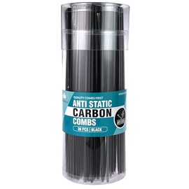 Dream World Anti Static Bontique Handle Carbon Combs Black 36 Pcs Jar