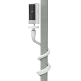 Flexible Mounting Strap for Ring Indoor Cam (2nd Gen) & Pan-Tilt Cam | 40cm Adjustable Security Strap | Black/White | Secure Wrapping on Poles,Rod,Rails & More (White)