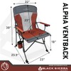 Black Sierra Camping Chair w/Padded Hard Armrest, Folding Lawn Chair